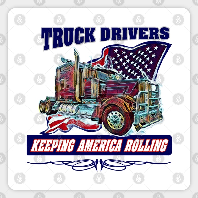 Professional Truck Driver Kenworth Design with classic truck Sticker by CashArtDesigns